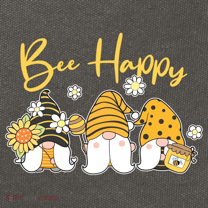 Cute Spring Bee Happy Gnomes Cotton Canvas Backpack
