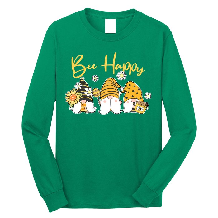 Cute Spring Bee Happy Gnomes Long Sleeve Shirt
