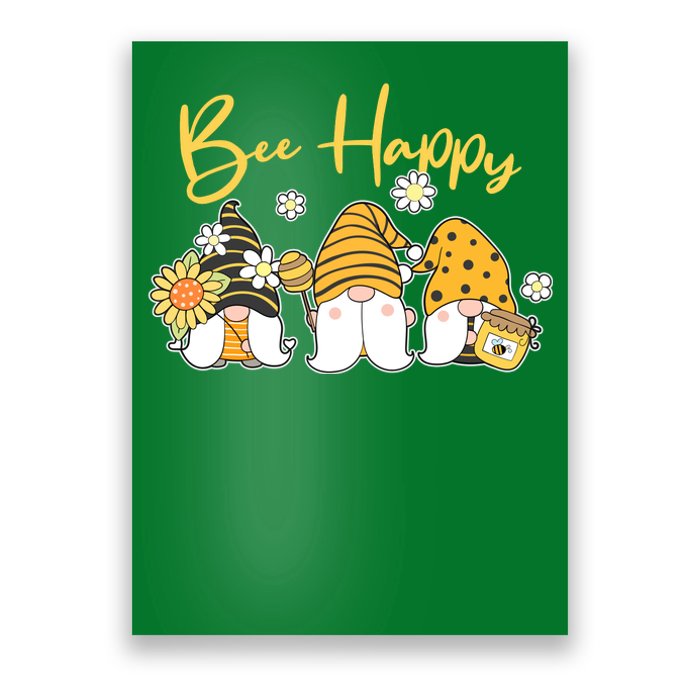 Cute Spring Bee Happy Gnomes Poster