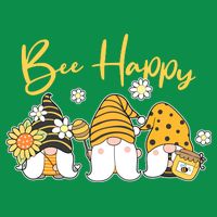 Cute Spring Bee Happy Gnomes Baby Bodysuit