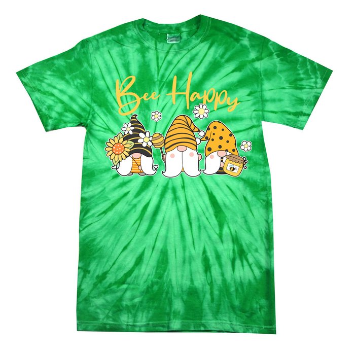 Cute Spring Bee Happy Gnomes Tie-Dye T-Shirt