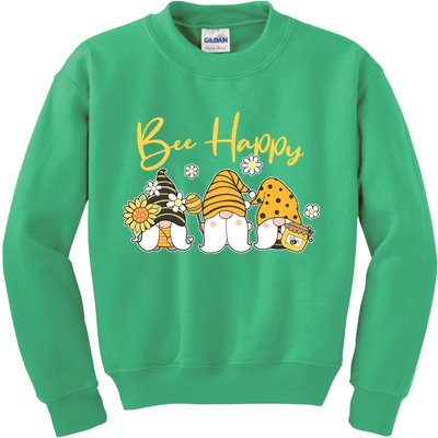 Cute Spring Bee Happy Gnomes Kids Sweatshirt