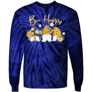 Cute Spring Bee Happy Gnomes Tie-Dye Long Sleeve Shirt