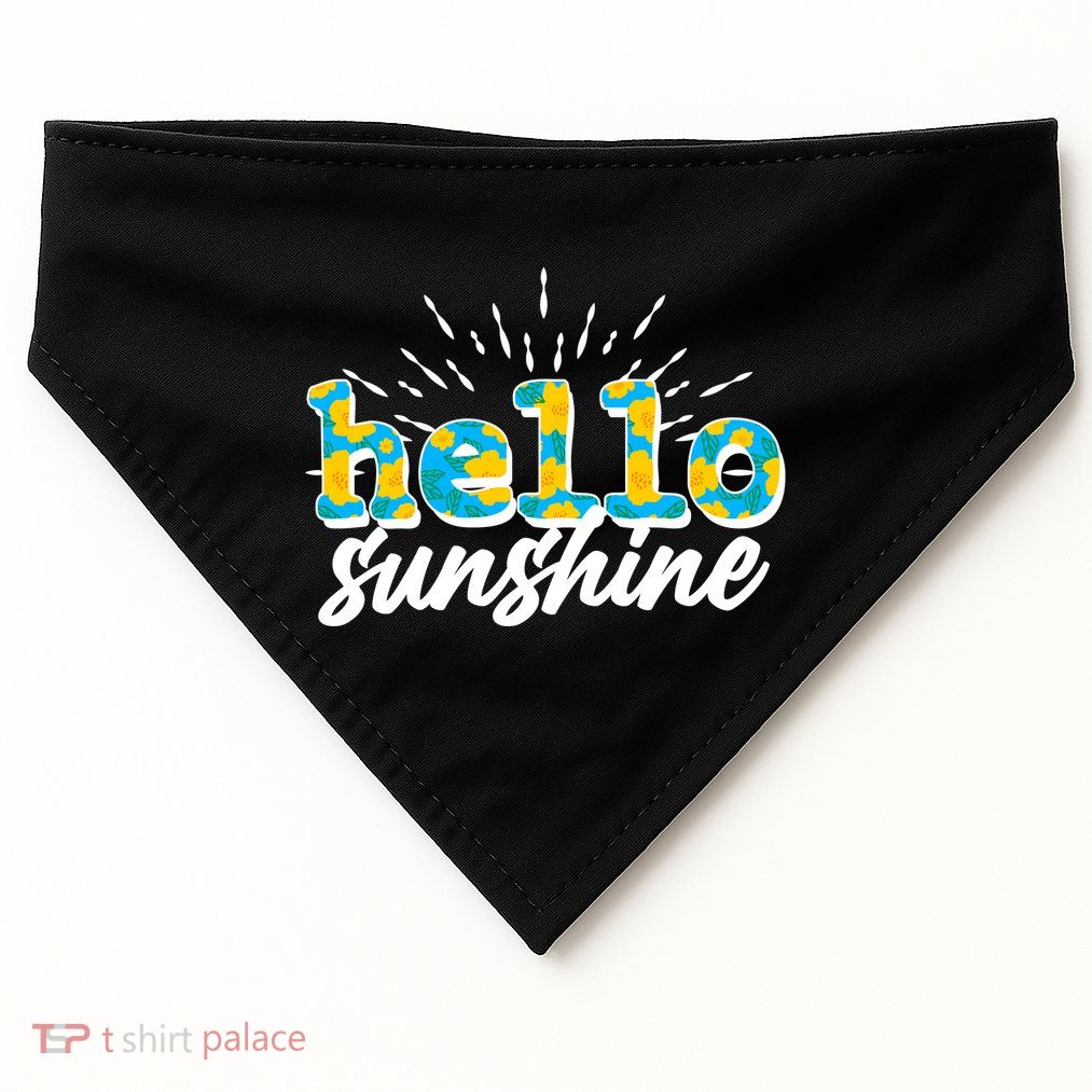 Cute Springy Summery Hello Sunshine USA-Made Doggie Bandana