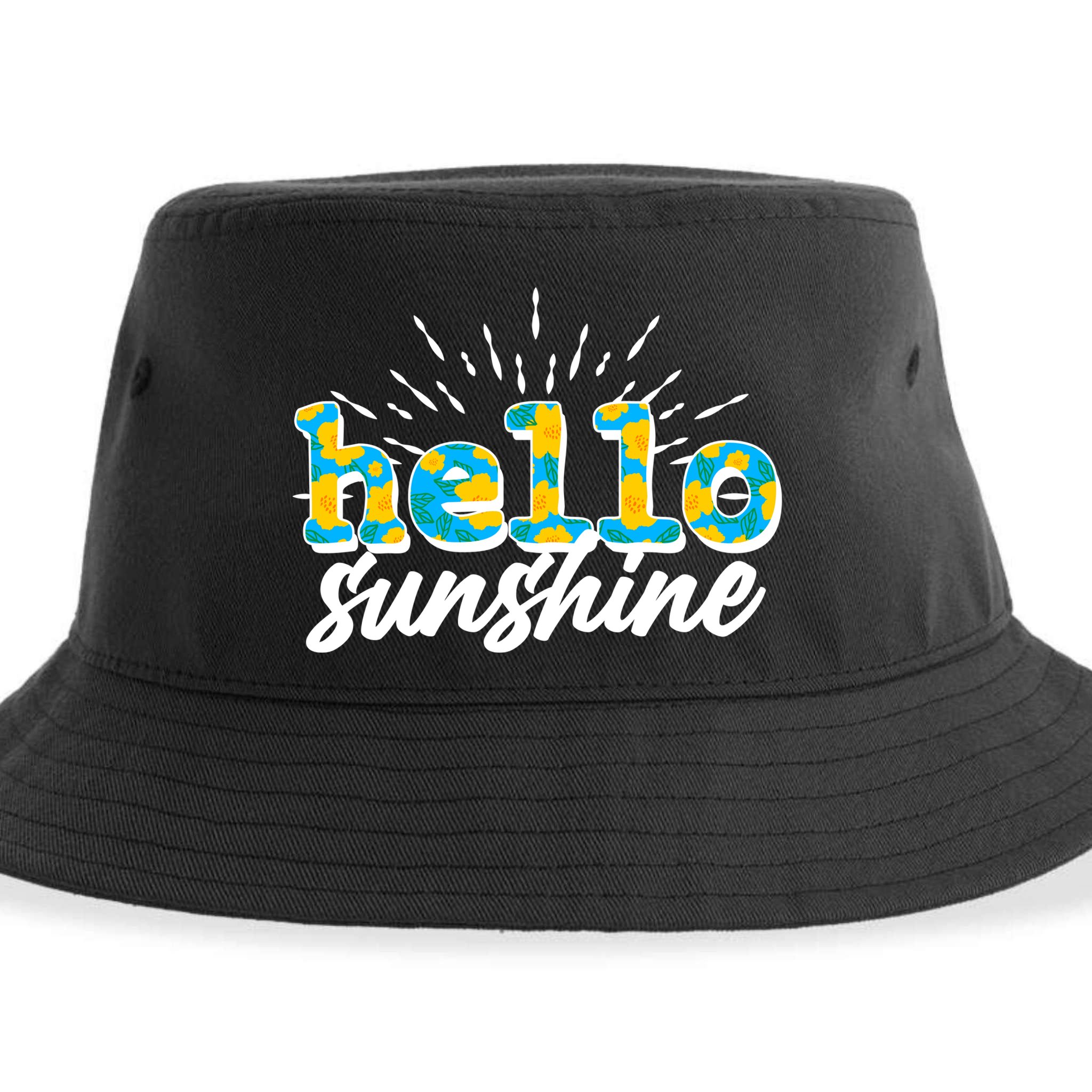 Cute Springy Summery Hello Sunshine Sustainable Bucket Hat