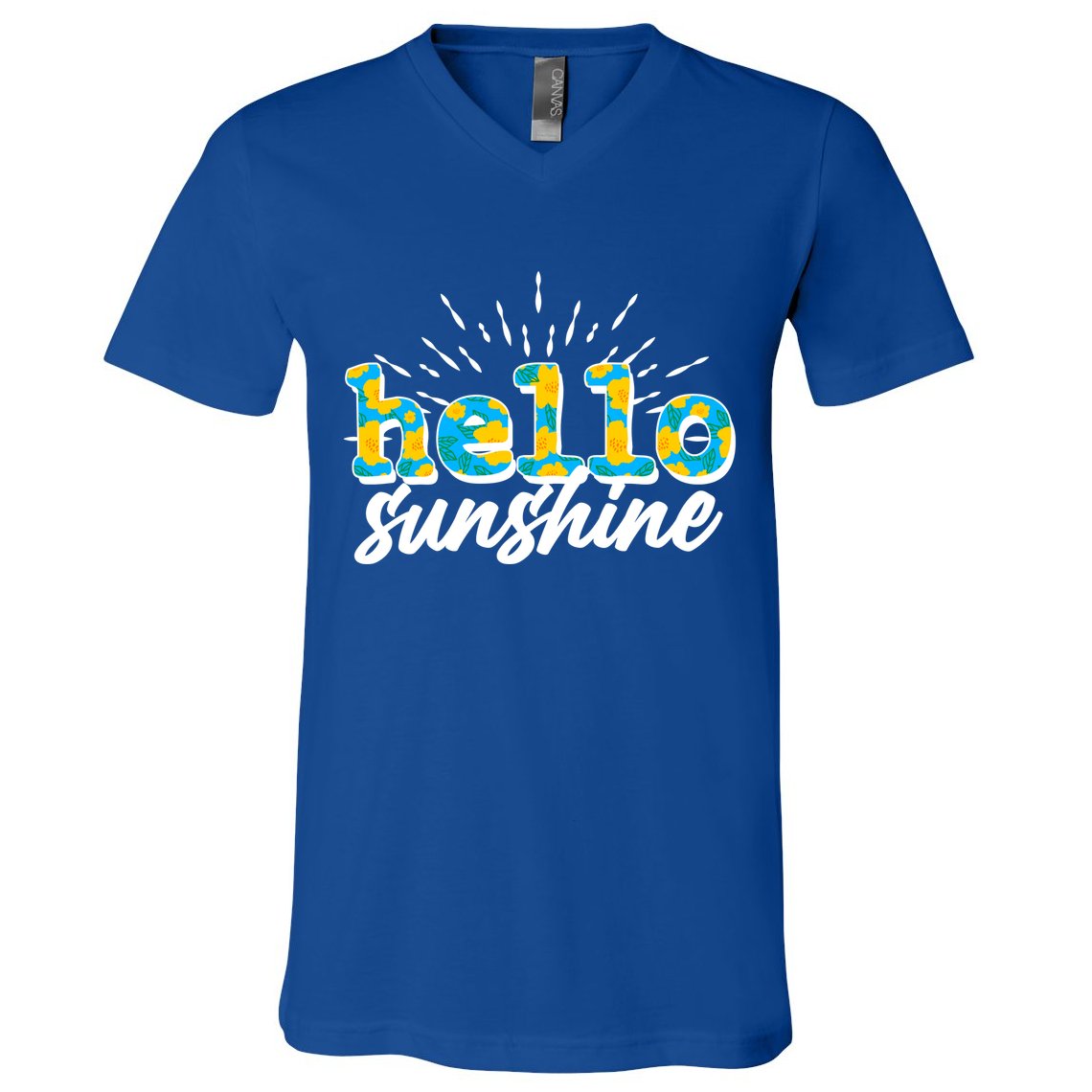 Cute Springy Summery Hello Sunshine V-Neck T-Shirt