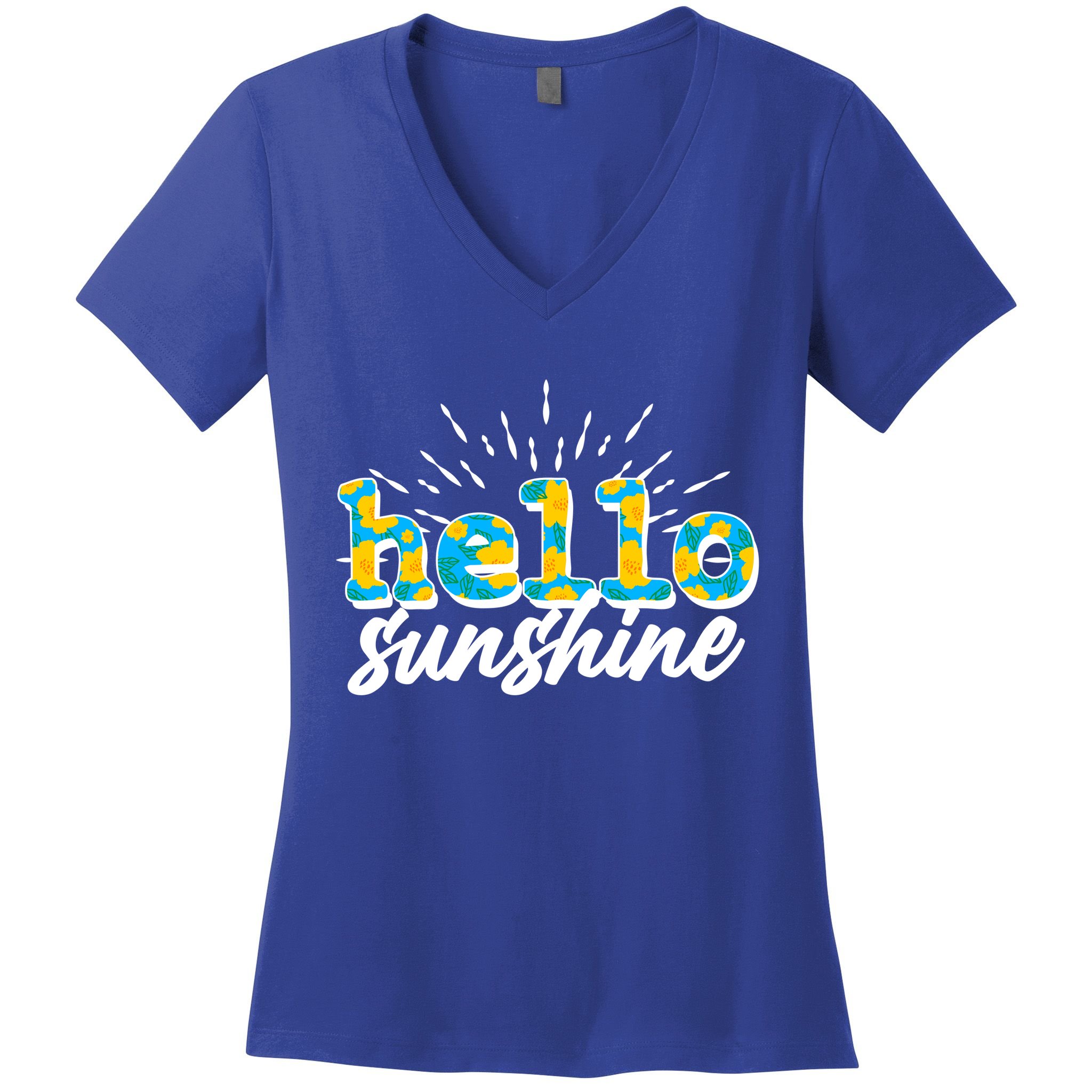 Cute Springy Summery Hello Sunshine Women's V-Neck T-Shirt