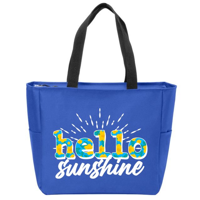 Cute Springy Summery Hello Sunshine Zip Tote Bag
