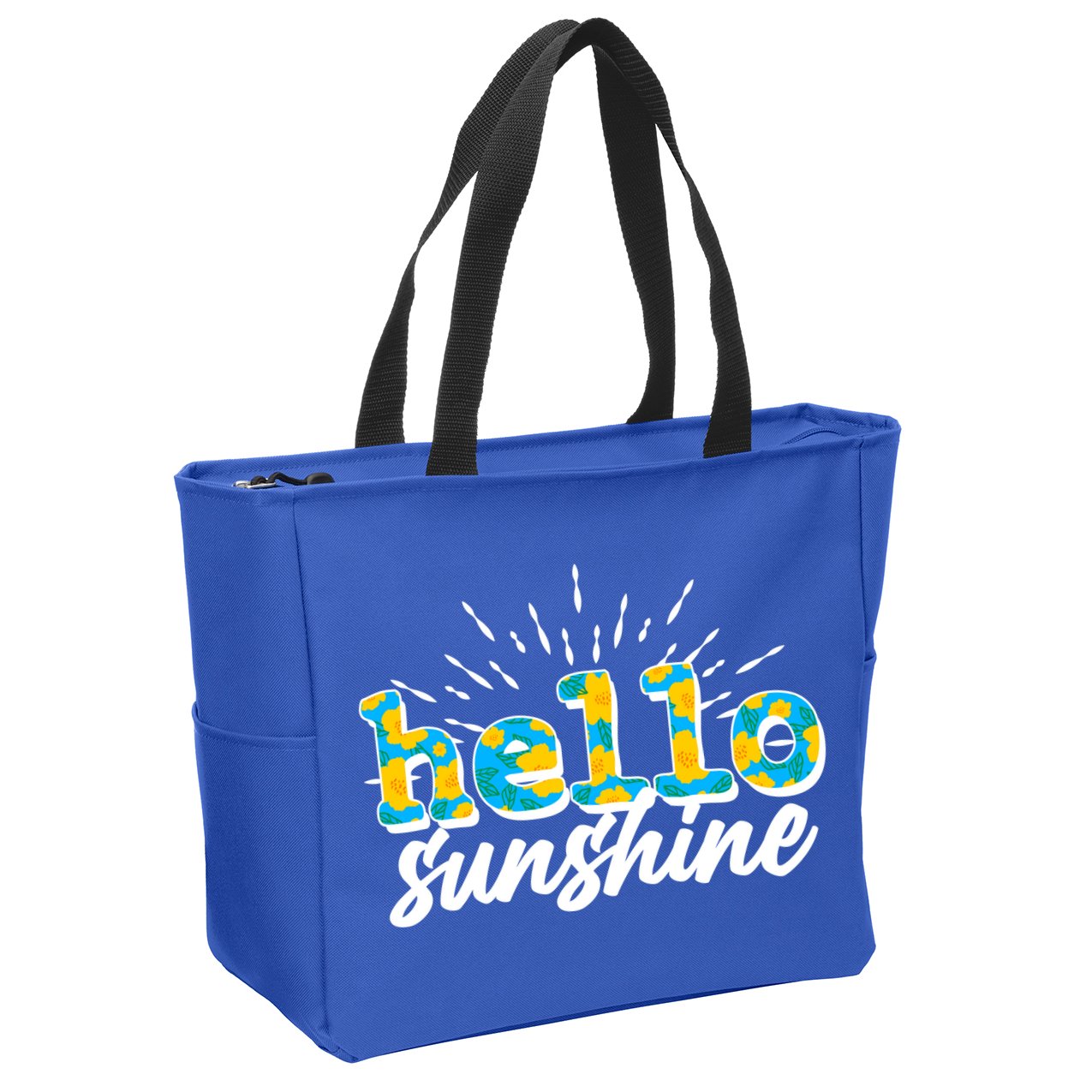 Cute Springy Summery Hello Sunshine Zip Tote Bag