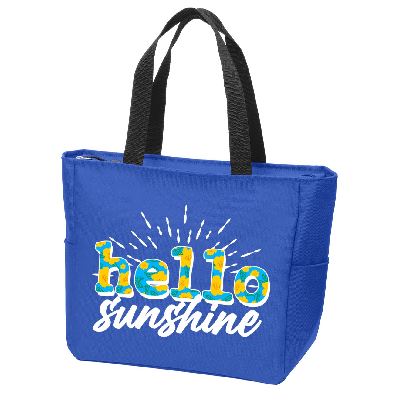 Cute Springy Summery Hello Sunshine Zip Tote Bag