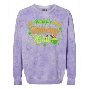 Cute St. Patrick's Day Birthday Girl Colorblast Crewneck Sweatshirt