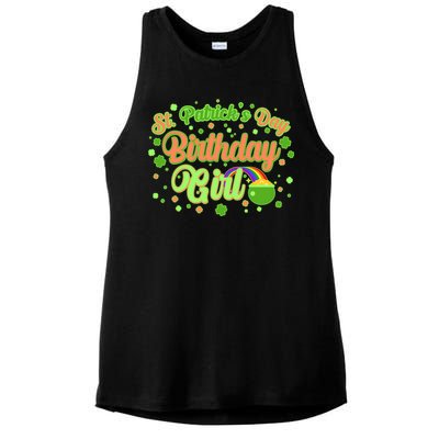 Cute St. Patrick's Day Birthday Girl Ladies PosiCharge Tri-Blend Wicking Tank