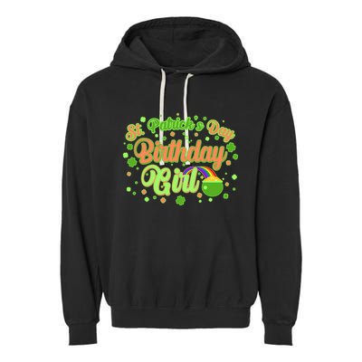 Cute St. Patrick's Day Birthday Girl Garment-Dyed Fleece Hoodie