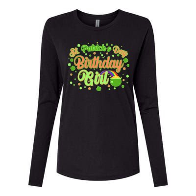 Cute St. Patrick's Day Birthday Girl Womens Cotton Relaxed Long Sleeve T-Shirt