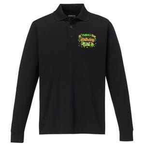 Cute St. Patrick's Day Birthday Girl Performance Long Sleeve Polo