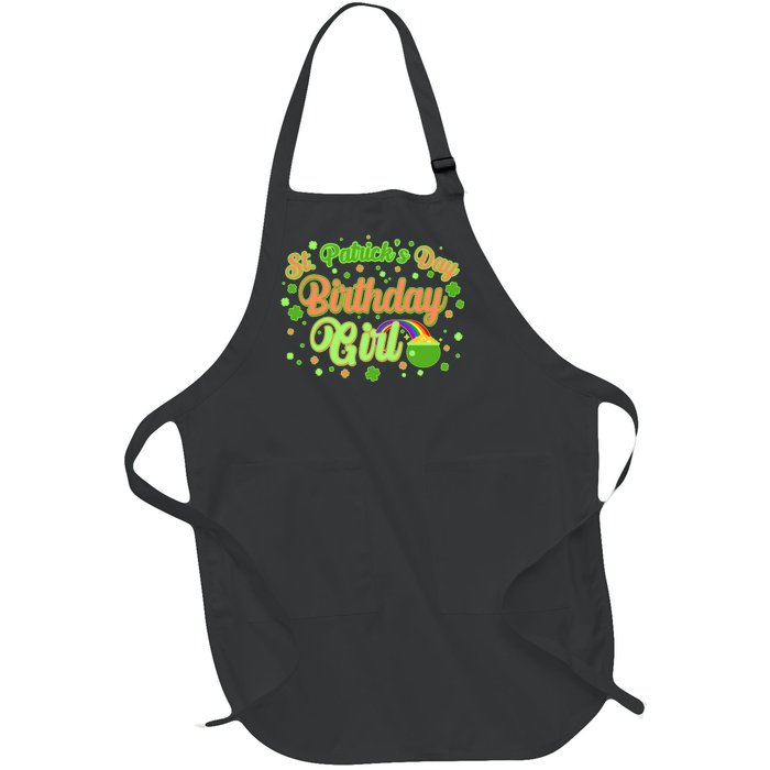 Cute St. Patrick's Day Birthday Girl Full-Length Apron With Pockets