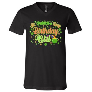 Cute St. Patrick's Day Birthday Girl V-Neck T-Shirt