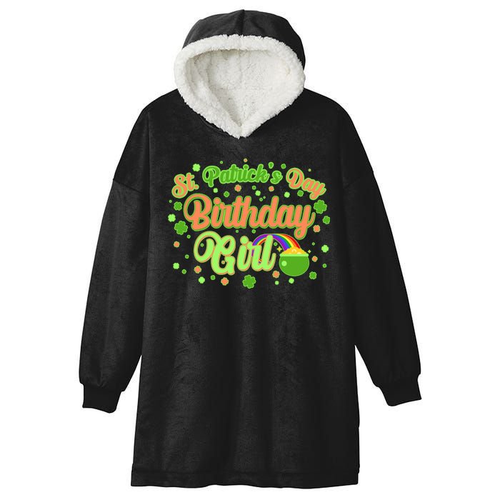 Cute St. Patrick's Day Birthday Girl Hooded Wearable Blanket