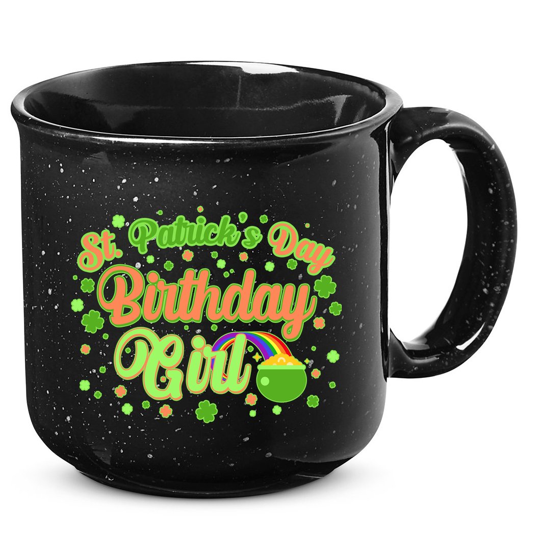 Cute St. Patrick's Day Birthday Girl 15oz Campfire Ceramic Mug