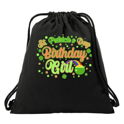 Cute St. Patrick's Day Birthday Girl Drawstring Bag