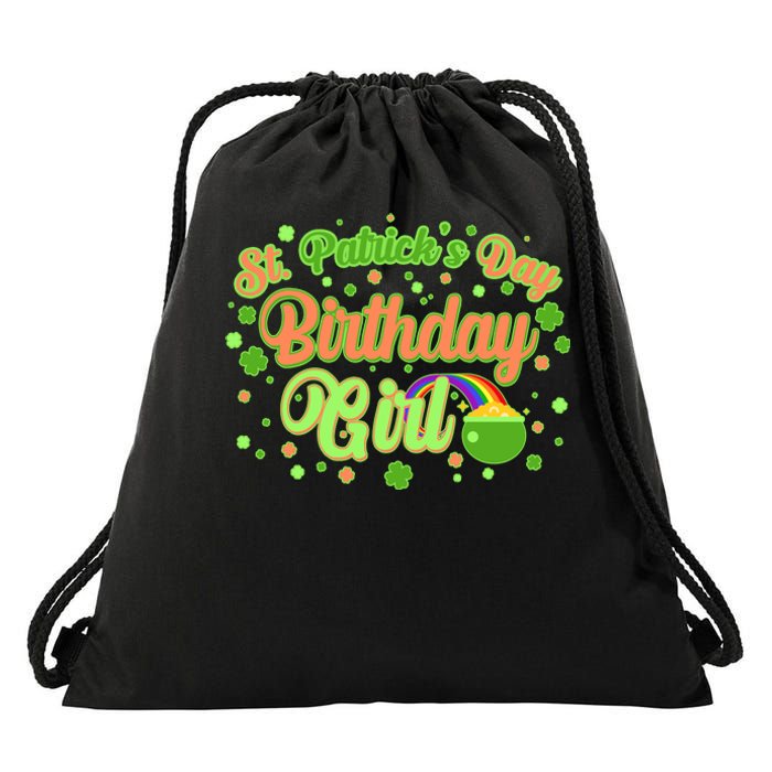 Cute St. Patrick's Day Birthday Girl Drawstring Bag