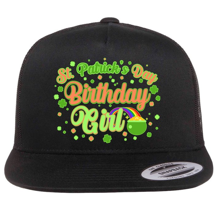 Cute St. Patrick's Day Birthday Girl Flat Bill Trucker Hat