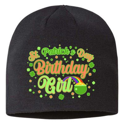 Cute St. Patrick's Day Birthday Girl Sustainable Beanie