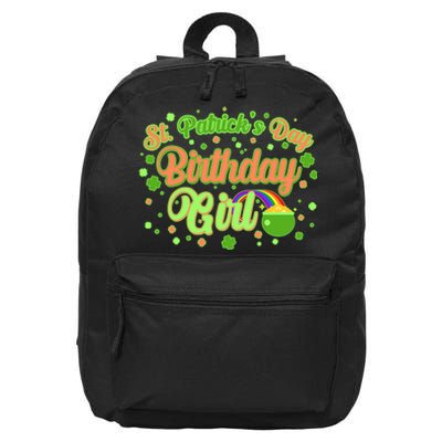 Cute St. Patrick's Day Birthday Girl 16 in Basic Backpack