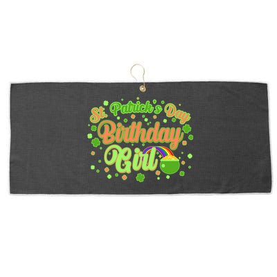 Cute St. Patrick's Day Birthday Girl Large Microfiber Waffle Golf Towel