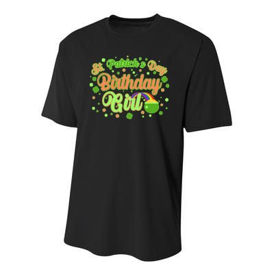 Cute St. Patrick's Day Birthday Girl Youth Performance Sprint T-Shirt