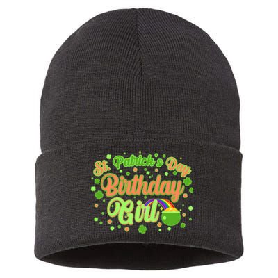 Cute St. Patrick's Day Birthday Girl Sustainable Knit Beanie