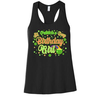 Cute St. Patrick's Day Birthday Girl Women's Racerback Tank