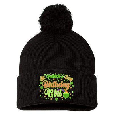 Cute St. Patrick's Day Birthday Girl Pom Pom 12in Knit Beanie