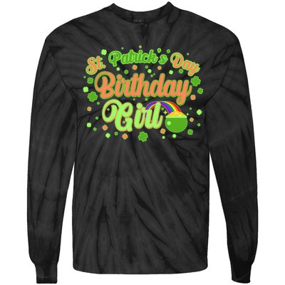 Cute St. Patrick's Day Birthday Girl Tie-Dye Long Sleeve Shirt