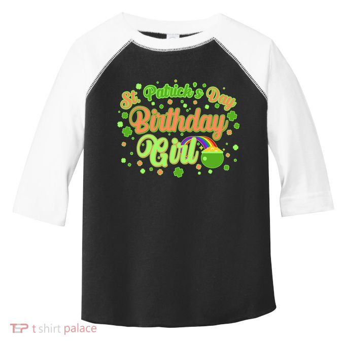 Cute St. Patrick's Day Birthday Girl Toddler Fine Jersey T-Shirt