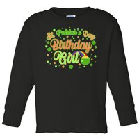 Cute St. Patrick's Day Birthday Girl Toddler Long Sleeve Shirt