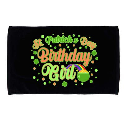 Cute St. Patrick's Day Birthday Girl Microfiber Hand Towel