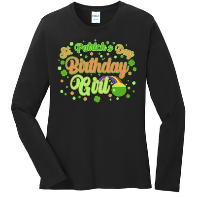 Cute St. Patrick's Day Birthday Girl Ladies Long Sleeve Shirt