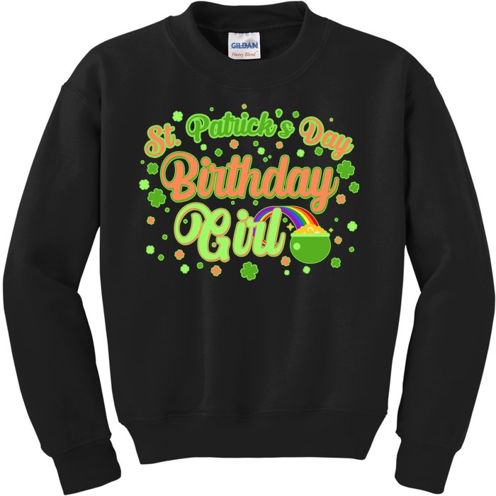 Cute St. Patrick's Day Birthday Girl Kids Sweatshirt