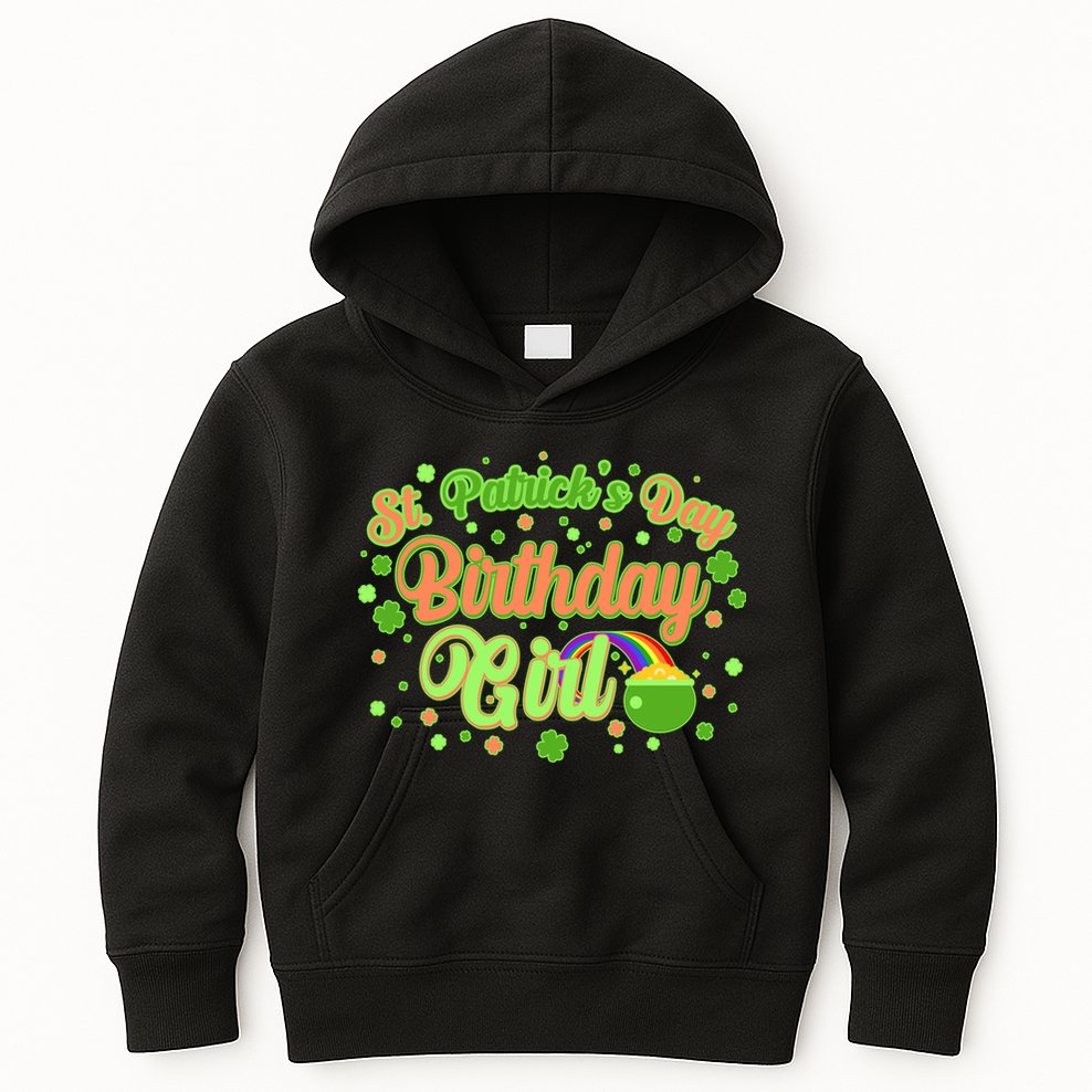 Cute St. Patrick's Day Birthday Girl Kids Hoodie