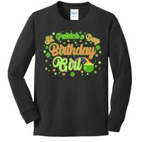 Cute St. Patrick's Day Birthday Girl Kids Long Sleeve Shirt