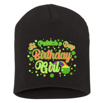 Cute St. Patrick's Day Birthday Girl Short Acrylic Beanie