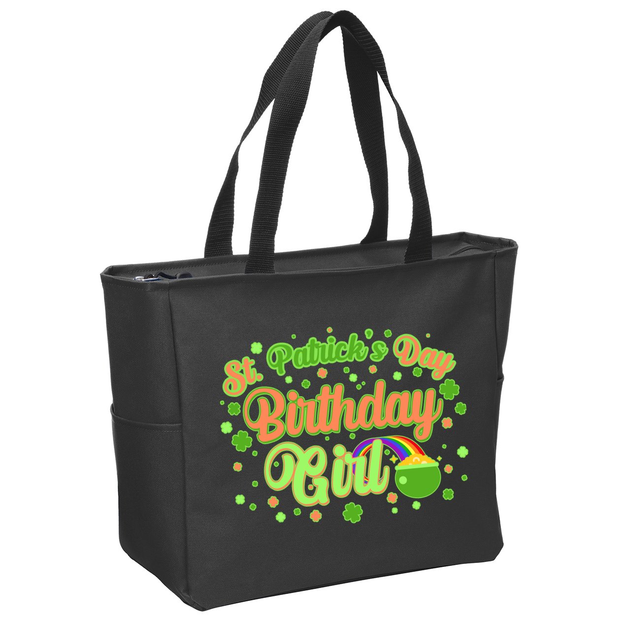 Cute St. Patrick's Day Birthday Girl Zip Tote Bag