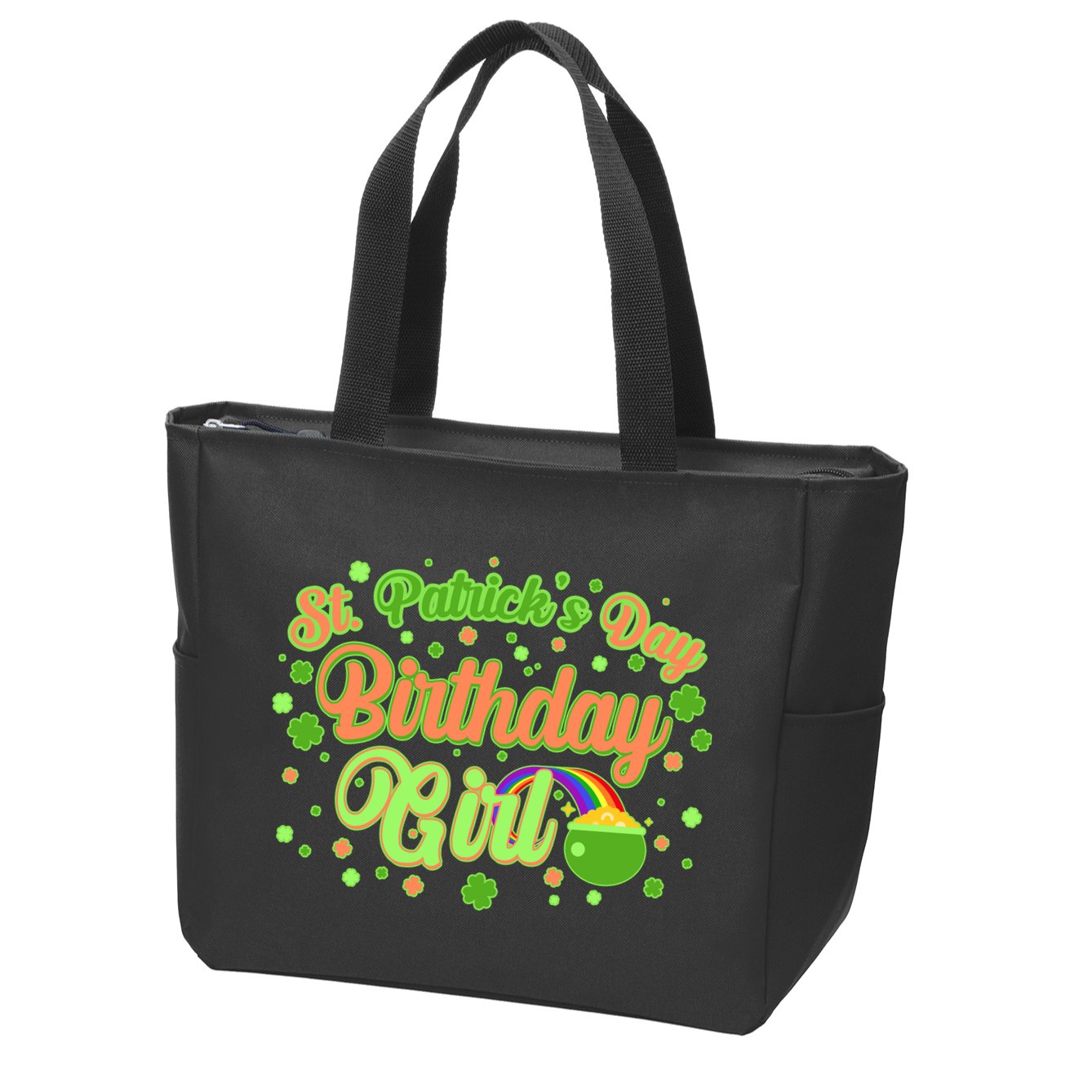 Cute St. Patrick's Day Birthday Girl Zip Tote Bag