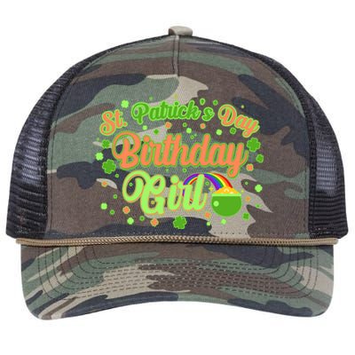 Cute St. Patrick's Day Birthday Girl Retro Rope Trucker Hat Cap