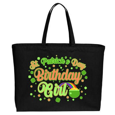 Cute St. Patrick's Day Birthday Girl Cotton Canvas Jumbo Tote