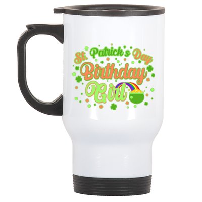 Cute St. Patrick's Day Birthday Girl Stainless Steel Travel Mug