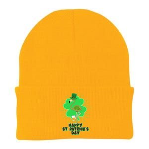 Cute St. Patrick's Day Flamingo With Beer Knit Cap Winter Beanie