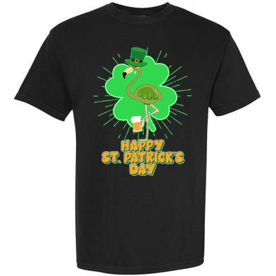 Cute St. Patrick's Day Flamingo With Beer Garment-Dyed Heavyweight T-Shirt