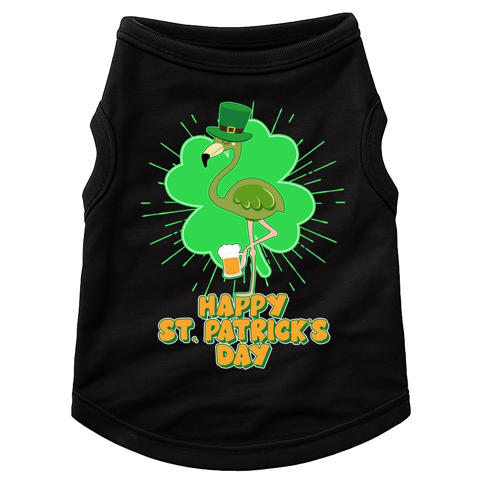 Cute St. Patrick's Day Flamingo With Beer Doggie Tank